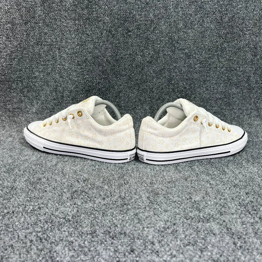 Converse All Star Street Slip Sneakers Girl's‎ 6 White Gold Star Athletic Shoes